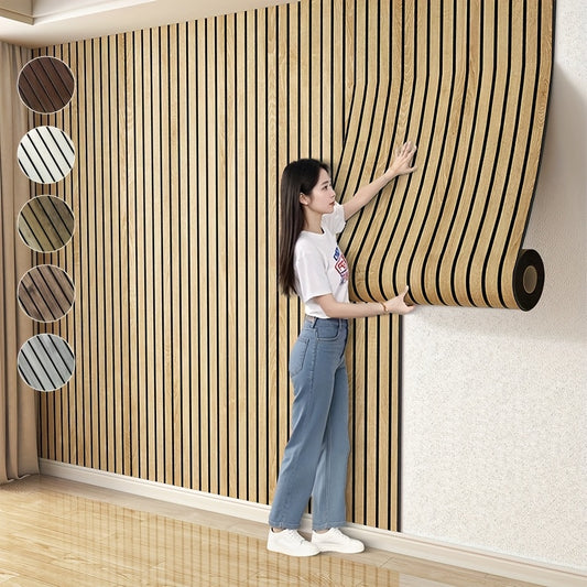 1/3 Rollen 3D-Holzmaserung-Wandpaneele, selbstklebende Schaumstoff-verdickte Tapete, strukturiertes Design, Wandsticker für die Heimdekoration, abziehbar und leicht zu reinigen und zu installieren, entfernbar, geeignet für die Renovierung von Wohnzimmern,